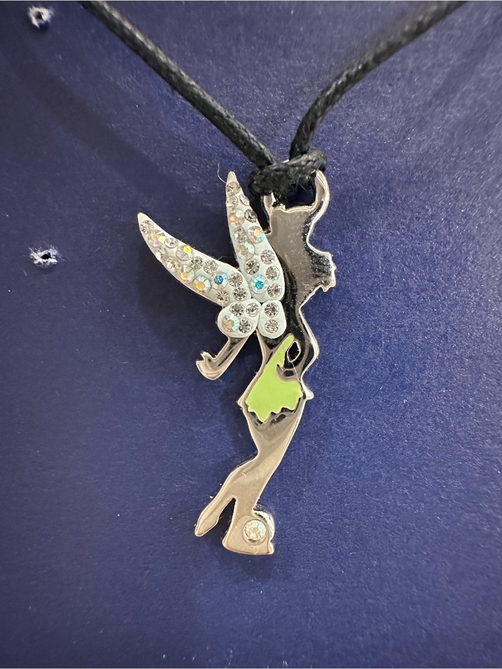 NWT Swarovski Disney Silver Tinker Bell Pendant Necklace